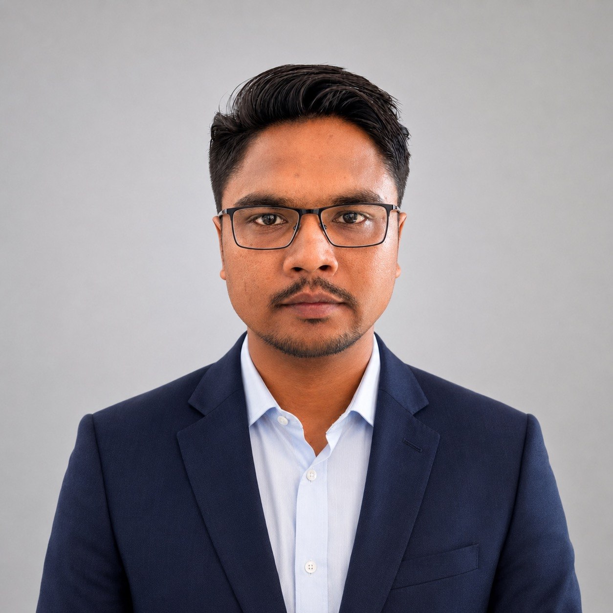 Atul Verma in a navy suit